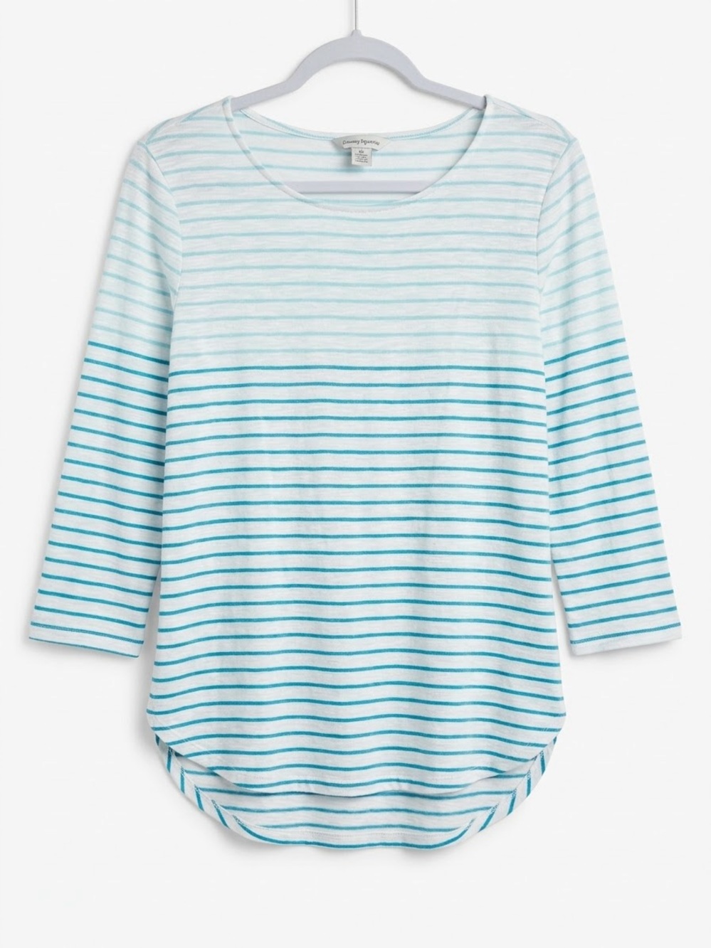 Tommy Bahama 100% Cotton Ombre Blue Striped Crewneck Top